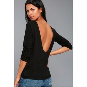 Lulu's Black backless Sweater